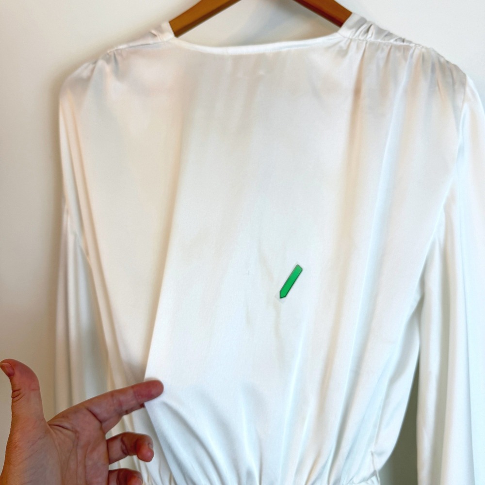 Bronx & Banco White Silk Bedouin Mini Dress M US 6 Bridal Engagement No Belt - Picture 7 of 13